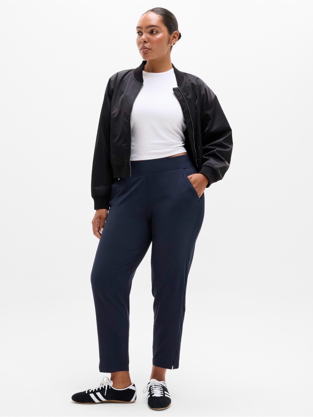 Athleta Brooklyn Mid Rise Ankle Pant // Navy #198671 - Picture 4 of 16